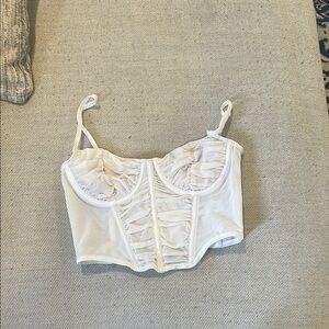 Glassons White Ruched Bustier